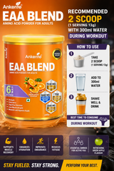 Ankerite EAA Blend – 3-in-1 Pre-Workout, Creatine & EAA | Orange & Green Apple, 250g