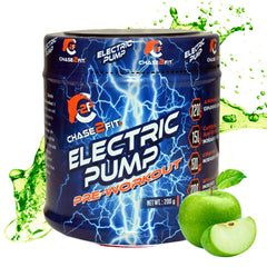 Chase2Fit Electric Pump Pre-Workout | 150mg Caffeine, Beta-Alanine, Creatine & Arginine | Energy, Focus & Endurance | Orange, Mango & Green Apple | 200g