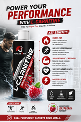 L-Carnitine Supplement | Raspberry Flavour | Supports Fat Metabolism & Energy for Active Lifestyle