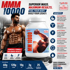Ankerite MM10000 | Whey Protein + Creatine Formula | Muscle Strength, Mass & Recovery | Elaichi & Chocolate | 0.5kg / 1kg / 2kg / 3kg / 5kg