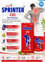 Ankerite Sprinter Ayurvedic Pain Relief Oil | Knee, Joint, Back & Muscle Comfort | 60ml / 100ml