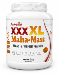 Ankerite XXX XL Maha Mass Gainer | Extra Large Calorie Formula | Muscle Size & Weight Gain | Chocolate & Butterscotch | 1kg / 2kg / 3kg / 5kg