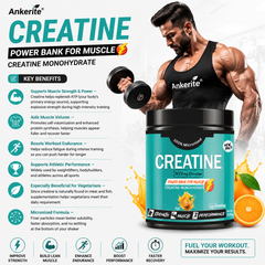 Ankerite Micronized Creatine Monohydrate | 3g Per Serving | Supports Strength & Muscle | Mango, Orange & Unflavoured | 100g / 200g / 300g