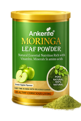 Ankerite Moringa Leaf Powder | Rich in Vitamins A, C & E | Energy, Immunity & Digestive Wellness | Orange & Green Apple with Unflavored-300g