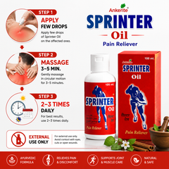 Ankerite Sprinter Ayurvedic Pain Relief Oil | Knee, Joint, Back & Muscle Comfort | 60ml / 100ml