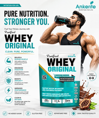 Ankerite Purified Whey Protein | High-Quality Whey for Muscle Growth & Recovery | Chocolate, Butterscotch & Malai Kulfi | 2lbs / 4lbs / 3kg