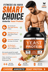 Ankerite Fermented Yeast Protein Vegan| 28g Protein Per Serving | PDCAAS 1.0 | Fast Absorbing | High BCAA & EAA | Easy Mix | Zero Bloating