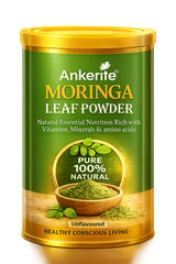 Ankerite Moringa Leaf Powder | Rich in Vitamins A, C & E | Energy, Immunity & Digestive Wellness | Orange & Green Apple with Unflavored-300g