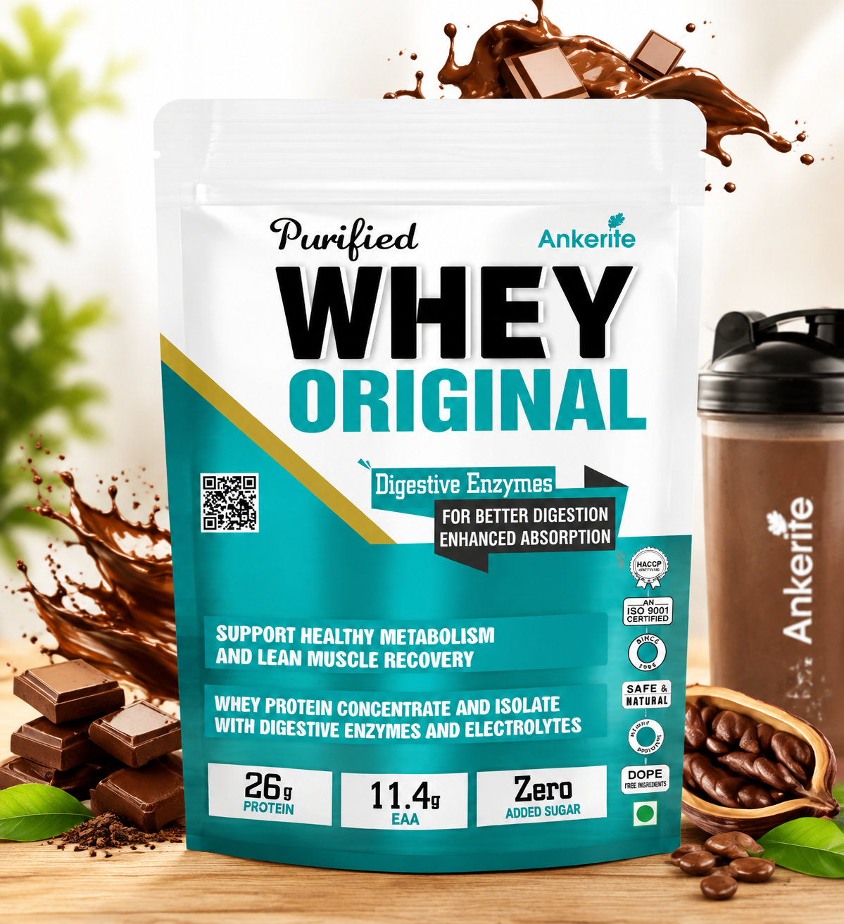 Ankerite Purified Whey Protein | High-Quality Whey for Muscle Growth & Recovery | Chocolate, Butterscotch & Malai Kulfi | 2lbs / 4lbs / 3kg