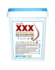 Ankerite XXX MahaMass Gold | Whey Protein & Hydrolysate Mass Gainer | Muscle Building & Weight Gain | Chocolate | 1kg / 2kg / 3kg / 5kg